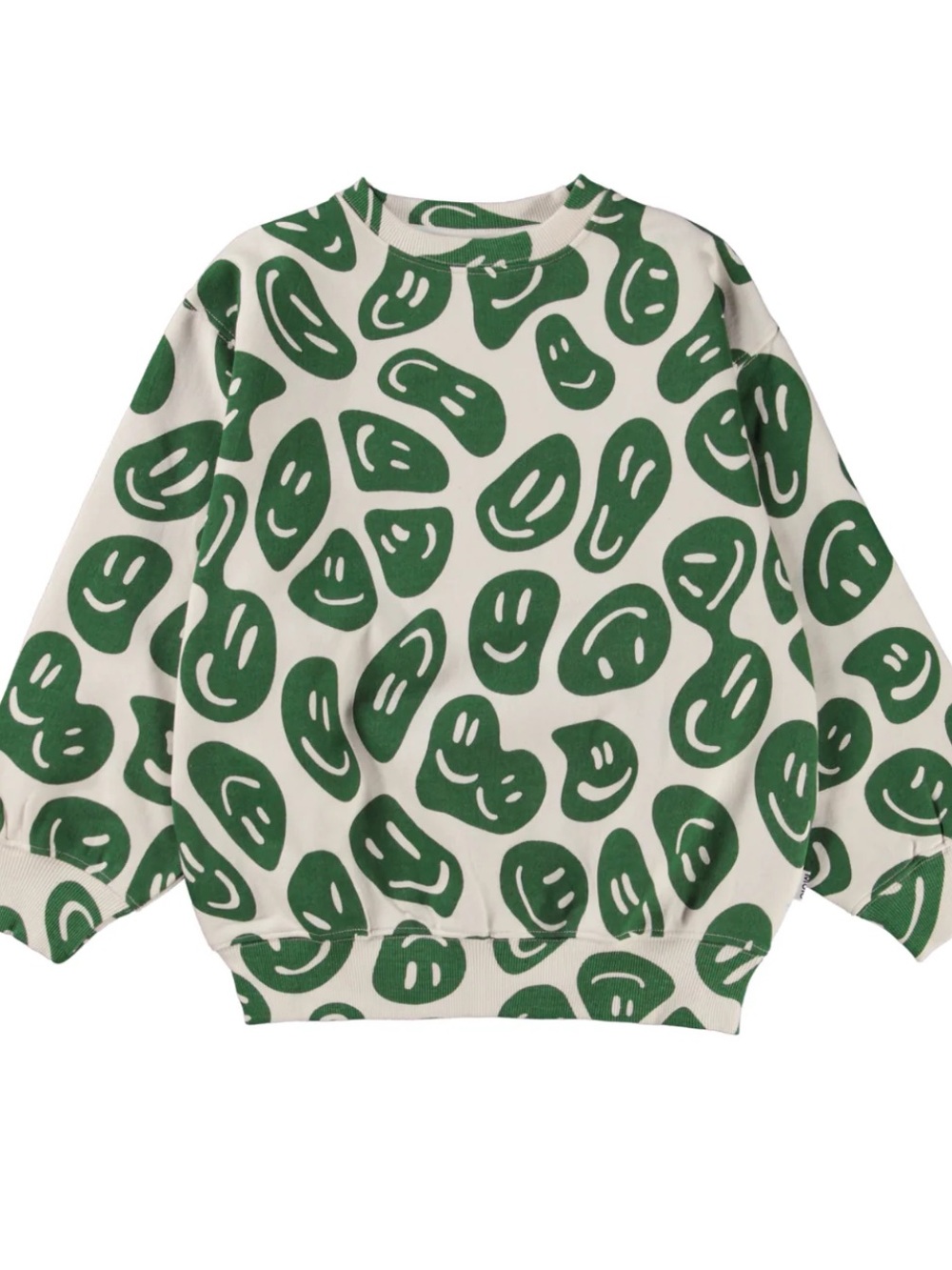 MOLO Green Smiley Print Crewneck Sweatshirt
